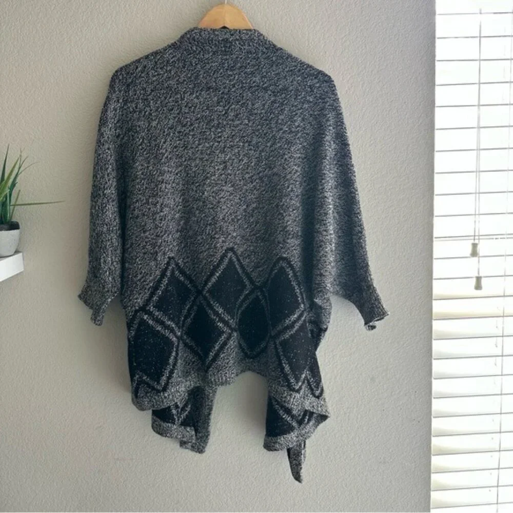 Madewell All Angles Open Front Sweater Gray Drapey Oversized Boho Size M/L